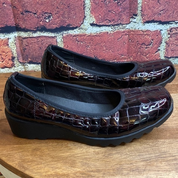 Josef Seibel AirPed Plus Patent Leather Croc Print Wedge Comfort 6-6.5 EU 37 - Picture 3 of 15